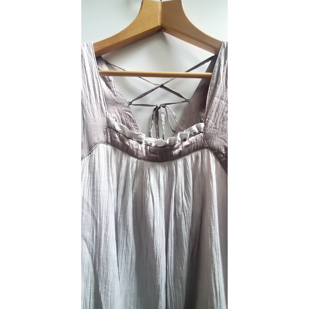 Sugarlips Slip Dress S Short w/ Double Flirty Ruffle Layer Tie Back Lined Flowy - Picture 3 of 8